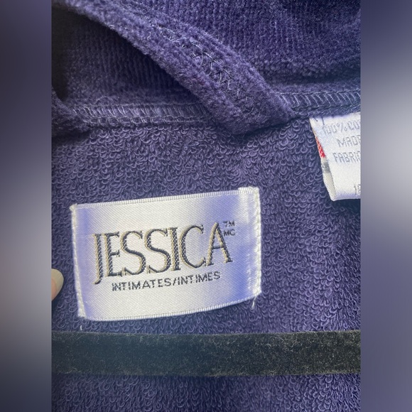 Jessica Bathrobe Navy Blue with tint of Purpleish Sz L (14-16) 100% cotton. - Picture 3 of 9